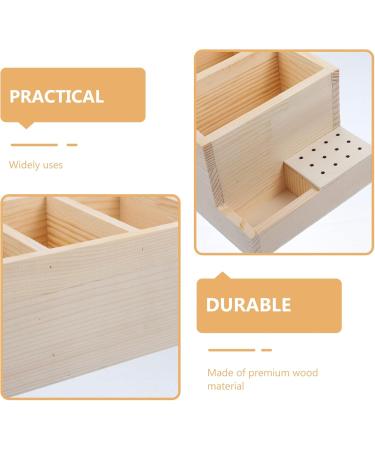 Beaupretty Desk grinding head storage desk pen pencil holder makeup brush finger nail art tool organizer remote control organizer grinding head holder drill rig wooden Tool Makeup - Buy Online on GoSupps.com
