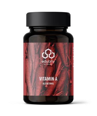 Edubily Nutrition vitamin A capsules as retinol 400 I.E. Retinyl acetate per capsule - 2000 I.E. per day and capsule vegan 180 capsules - Buy Online on GoSupps.com