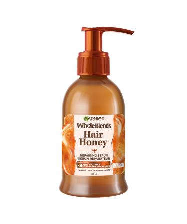 Garnier Whole Blends Hair Honey Repairing Serum for Dry Damaged Hair Non-sticky & non-greasy Smoother hair & split ends reduction 150ml