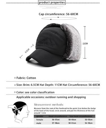 Men's Trapper Bomber Hat - Winter Russian Aviator Style with Ear Flaps, Fur Lined Facemask Cap in Black - Buy Online on GoSupps.com