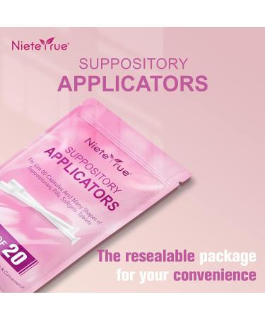 Nieteyrue 20-Pack Disposable Suppository Applicators for Women - Fits Size 00 Cap-sules - Feminine Care Applicators - Individually Wrapped - Buy Online on GoSupps.com