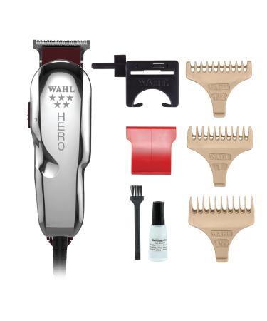 Wahl Hero Trimmer Professional Hair Trimmers Close Trimming Detailing and Outlining Lightweight Corded Snap On/Off Blades Super Lightweight Barbers Supplies