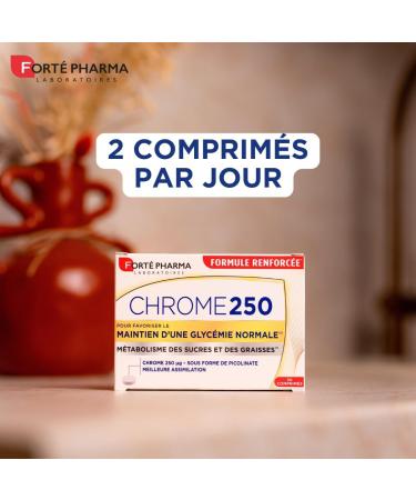 Fort Pharma - Chrome 250 - Maintien d'une glycemie normale - Compl ment alimentaire minceur - Chromium picolinate - Fringales Anti grignotage Contr le de l'app tit - 2x60 comprim s 2/jour - Buy Online on GoSupps.com