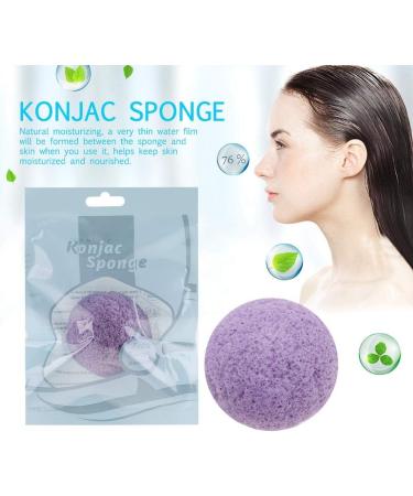 Natural Konjac Sponge Face Bath Sponge Puff Soft Skin Bath Ball Body Facial SPA Exfoliator Washing Cleansing Scrubber with Fine Soft Rich Foam for Women Men Kids (Purple) - Buy Online on GoSupps.com