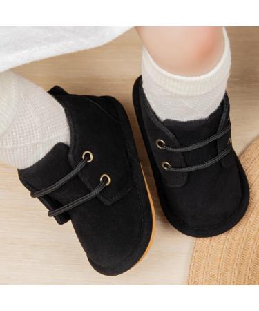 Sonsage Baby Unisex Velvet Booties | Anti-Skid Sole Toddler Fleece Boots 3-6 Months - Black - Buy Online on GoSupps.com