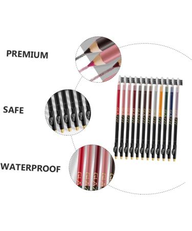 DOITOOL 24 Pcs Lip Liner Eyeliner Black Waterproof Eyeliner Natural Pen Waterproof Eyebrow Pencil Make up 1 count (Pack of 1) Assorted Colorx2pcs - Buy Online on GoSupps.com