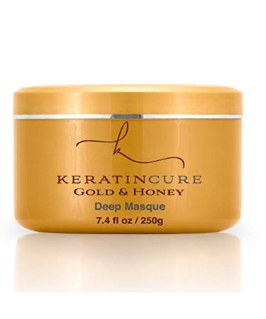 Keratin Cure Gold & Honey Deep Hair Mask Masque Conditioning Strengthen Dry Damaged Growth Relieves Scalp for all hair Moisturizing Reparation Argan Coconut Marula Women Men Beards 8 Oz 250 g / 8 Ounce
