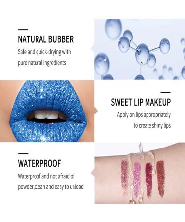 Ibcccndc Glitter Lip Kit - Long Lasting Metallic Gloss Lipstick Set with Lip Primer and Brush | Waterproof & Cruelty Free - 4 Colors Glitter Powder for Lips Art - Buy Online on GoSupps.com