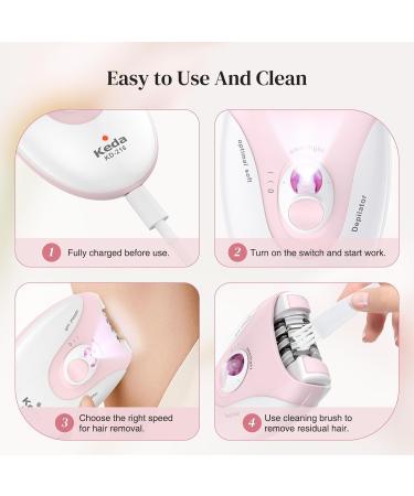 Bubbacare Epilator for Women for Face Legs Arms Armpit Bikini - Pink - Buy Online on GoSupps.com