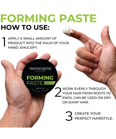Buy TRENDSTARTER Forming Paste - 4oz Medium Hold & Shine - Lightweight Water-Based Hair Cream for All Hair Types - Premium All-Day Flake-Free Styling Product - Buy Online on GoSupps.com