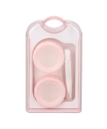 Anggrek pink portable contact lens box set with tweezers complete set for practical storage double box simple transparent appearance environmentally friendly plastic ideal