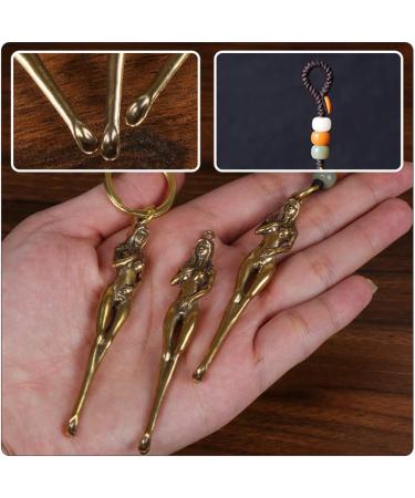 3pcs Ear Wax Removal Tool Set - Adult Ear Picks Mini Pendant - Brass Earwax Remover for Ear Cleaning - Buy Online on GoSupps.com