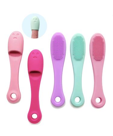 5-Pack Soft Silicone Manual Facial Cleansing Brushes Face Scrubber Cleanser Brush for Gently and Effectively Cleaning Removing Blackheads and Massaging