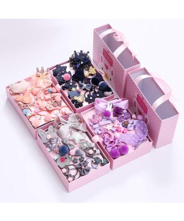 Enkarl 18-Piece Cute Hair Clips Set for Babies & Girls - Pink Elastic Hair Loops & Accessories Gift Package - Buy Online on GoSupps.com