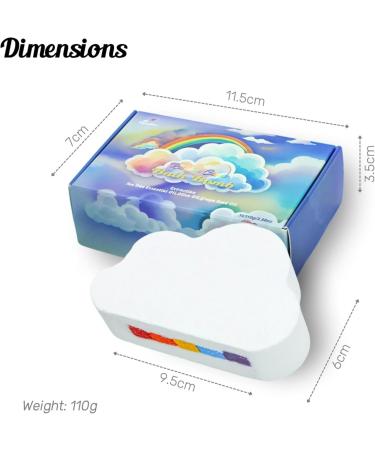 Organic Natural Bath Bomb Cloud-Shaped Rainbow Fizzies with Multi-Colour Effects Vegan-Friendly for Moisturizing Spa Baths Strawberry Fragrance - Buy Online on GoSupps.com