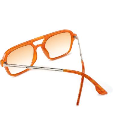 FEISEDY Vintage Square Reading Glasses for Women & Men - 70s Flat Aviator Anti Glare Eyewear B2992 Orange 1.5x - Buy Online on GoSupps.com