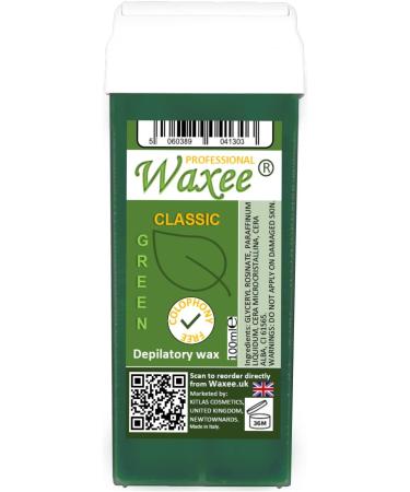 6x 100ml Roll-On Wax Cartridges + 100 Strips | Waxee Classic Green Body & Leg Waxing Kit - Buy Online on GoSupps.com