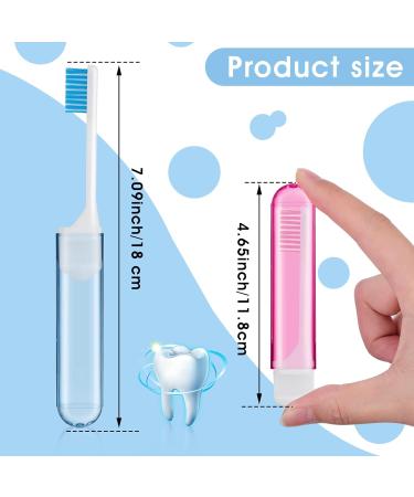 Sibba Travel Toothbrush Cover Case Kit | Soft Bristles, Portable, Compact | Mini Size for Camping, Traveling | Child & Adult | Pink/Blue - Buy Online on GoSupps.com