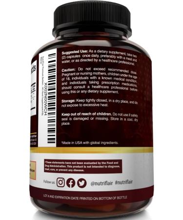 NutriFlair Berberine HCL 1200mg Capsules with Ceylon Cinnamon - Supports Glucose Metabolism & Healthy Weight Management - 120 Count - Buy Online on GoSupps.com