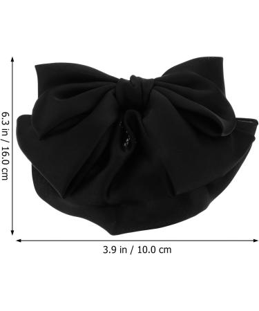 Minkissy Women Hair Clips Black Elastic Bowknot Snood Net Barrette Large Bow Hair Net Bow Knot Hair Clip Bun Cover Hairpin for Lady Women Ribbon Bow Hair Decoration Black Girl Hair Accessories - Buy Online on GoSupps.com
