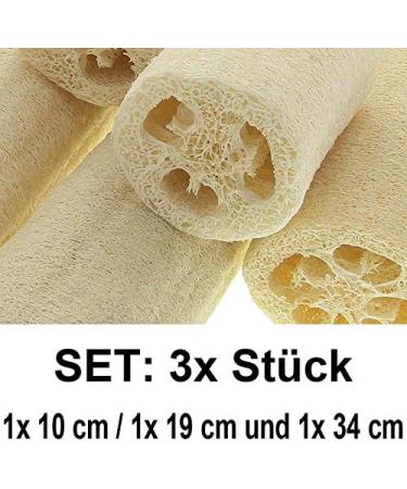 Buy Luffa Cucumber Sponge Set - Natural Fiber Sponges (10 19 34cm) - 3 Pieces for Eco-Friendly Cleansing | International Shipping Available - Buy Online on GoSupps.com