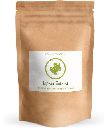 Ginger Extract Powder 100g - 5% Gingerols - Pure Vegan GMO-Free - No Additives - International Shipping - Buy Online on GoSupps.com