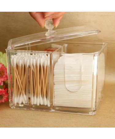 Fomiyes Kasten Wattepad Organizer - Clear Mini Container with Lid for Cosmetics & Toothpicks | International Shipping Available - Buy Online on GoSupps.com