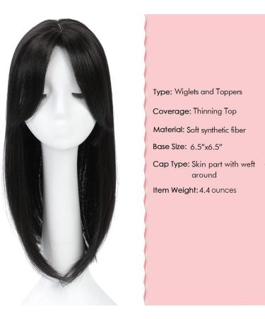 18 Hair Topper for Thinning Hair - Women's Hair Piece for Volume | Natural Straight, Super Soft, Real Hair Look - 6.5X6.5 Size - Natural Black - Buy Online on GoSupps.com
