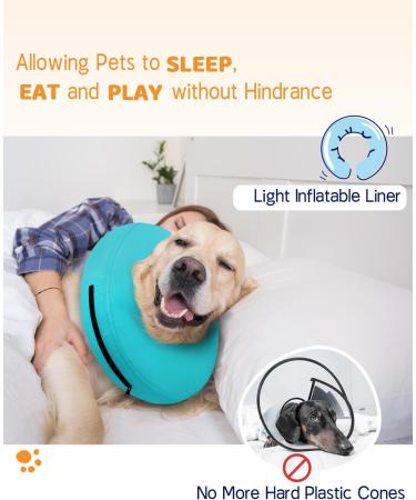 Supet Rewrise Dog Inflatable Collar - Leak Protection for Post-Op Comfort | Soft & Stylish Design (XXL: 45.6-58.4 cm Green) - Shop Internationally! - Buy Online on GoSupps.com