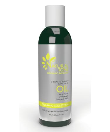 Natural Tone Organic Beauty & Tanning Oil 100% Certified Organic Anti-Aging Antioxidant-Rich Multi-Purpose Body & Hair Oil Vegan Reef-Safe Paraben-Free (6oz / 177ml)