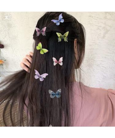 10pcs Glitter Butterfly Hair Clips for Women & Girls - Colorful Hair Accessories - Buy Online on GoSupps.com