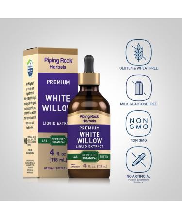 Piping Rock White Willow Bark Tincture 4 Fl Oz | Alcohol Free Vegetarian Non-GMO Gluten Free Liquid Extract for Pain Relief | International Shipping Available - Buy Online on GoSupps.com