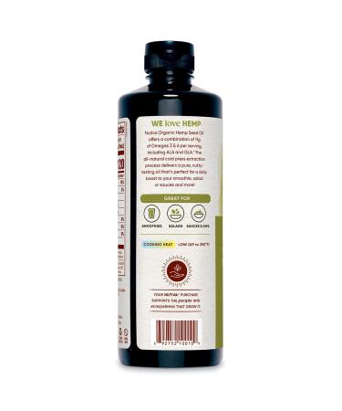 Nutiva Organic Cold Pressed Hemp Oil 24 fl oz - Pure, Natural & Nutritious - Buy Online on GoSupps.com