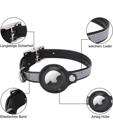 Leather Airtag Cat Collar - Adjustable GPS Tracking Neck Band for Small Medium & Large Cats - Anti-Losing Reflective Design - Buy Online on GoSupps.com