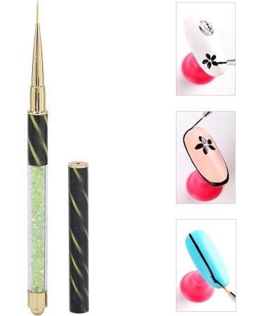 Manicure Liner Pen Nail Rhinestone Picker Dotting Pen Nail Art DIY Decoration Tool for Household Nail Shop (Green stripes (long pull cord)) - Buy Online on GoSupps.com