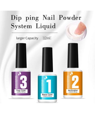 Dipping Nail Powders Set Series Dip Nail Art Glitter Powder Natural Dry Dip Polish Base And Top Coat  - Buy Online on GoSupps.com
