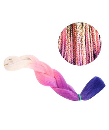 Ombre Braiding Hair - Kanekalon Jumbo Braid Extensions in Gradient Colors - White Pink Purple Dark Blue for Twist Braiding - Buy Online on GoSupps.com