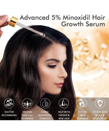 5% Minoxidil & Biotin Hair Growth Serum - 60ML for Men and Women | Hair Regrowth Treatment for Thicker, Longer, Healthier Hair | Prevent Scalp Hair Loss | Natural Formula for Fuller Hair - Buy Online on GoSupps.com