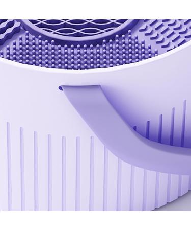 Make Up Sponge Cleaner 3 In 1 Silicone Countertop Makeup Cleaning Bowl - Cleaning Box with Handle Multifunctional Makeup Brush Cleaning Bowl for Cleaning Drying and Storage Huaxingda Purple - Buy Online on GoSupps.com