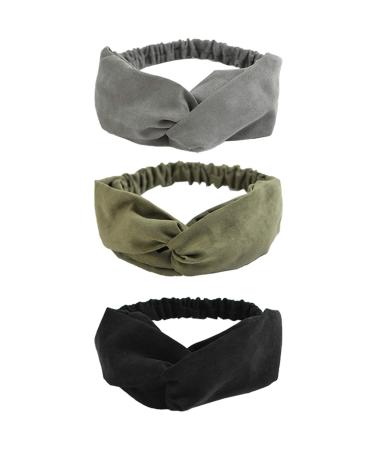 15PCS Solid Color Women Twisted Headbands - Vintage Suede Criss Cross Elastic Hair Bands for Girls & Women - Buy Online on GoSupps.com