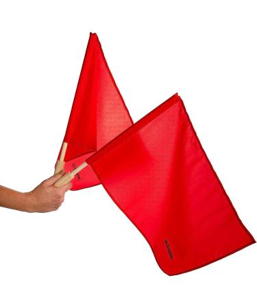 Tandem Sport Red Linesman Solid Flag Set - 2 Pack with Wooden Handles - Buy Online on GoSupps.com