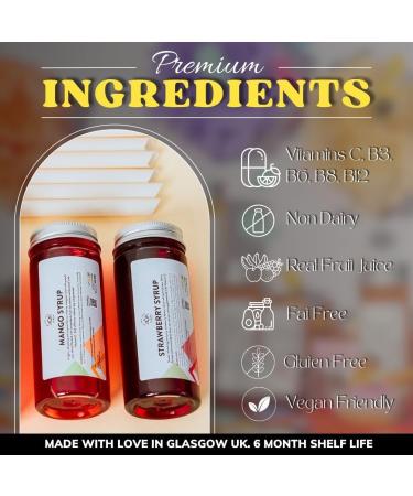 Bubble Tea Kit - Mango & Strawberry with Apple & Strawberry Popping Boba | Serves 6 | Low Calorie & Low Sugar Fruit Tea Concentrate - Buy Online on GoSupps.com