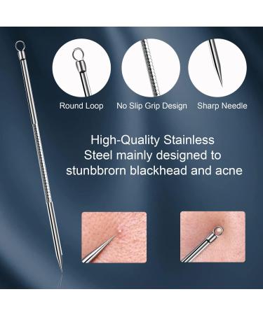 Blackhead Removal Tools 4 Pcs Professional Stainless Pimple Popper Kit with Portable Case - Buy Online on GoSupps.com