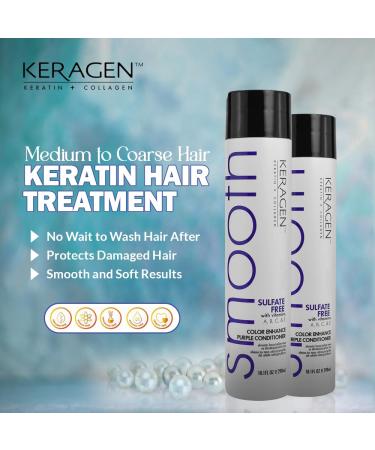 KERAGEN Purple Shampoo - Sulfate-Free Color Enhancer for Blonde & Silver Hair 10 Oz | Keratin Vitamins & Jojoba Oil - Buy Online on GoSupps.com