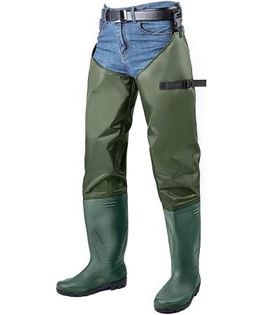 Fishingsir Waterproof Hip Waders for Men and Women - Lightweight Bootfoot Cleated Fishing Hip Wader in Brown & Green - M7/W9 - Buy Online on GoSupps.com