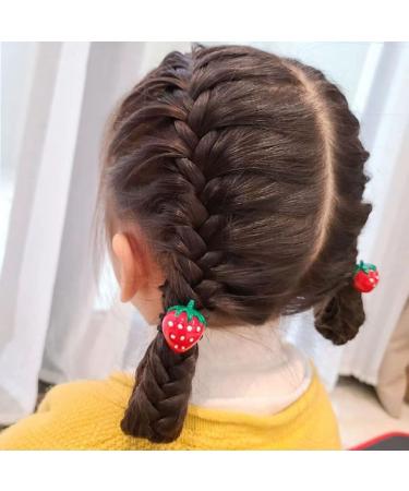 Yuanxue Elastic Hair Ties Set - 20Pcs Cute Cartoon Strawberry Hair Bands for Girls - Buy Online on GoSupps.com