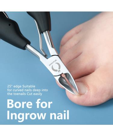 Wanmat 4PCS Toe Nail Clipper Set for Seniors - Professional Podiatrist Toenail Nipper with Surgical Stainless Steel Blades, Soft Grip Handle - Ideal for Ingrown or Thick Toenails - Buy Online on GoSupps.com