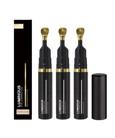 Cr me correctrice pour les yeux anti-cernes couvrance naturelle longue dur e hydratante anti- ge cr me teint e claircissante pour les yeux anti-cernes pour peaux matures (Natural-3pcs)