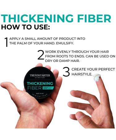 Buy TRENDSTARTER Thickening Fiber (2oz) - Travel Size Hair Clay Pomade for Medium Hold & Matte Finish - Premium Water-Based Styling Product - All-Day Hold International Shipping Available - Buy Online on GoSupps.com
