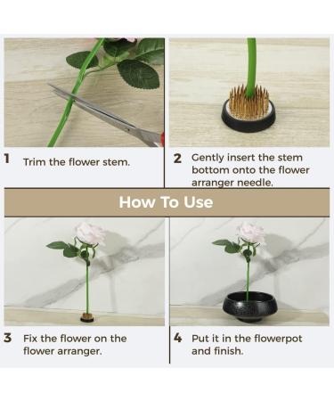 Homaisson Japanese Ikebana Kit - Ceramic Flower Vase & Frog Holder Set - Buy Online on GoSupps.com